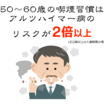 50〜60歳の喫煙習慣はアルツアイマー病のリスクが2倍以上